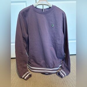 Fila Women's Purple Sweatshirt with Striped Hem